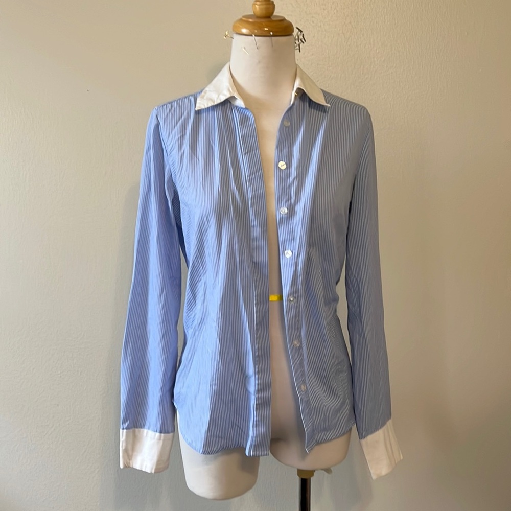 Blue striped button down